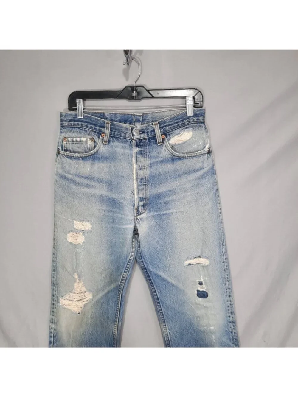 Vintage Levis Jeans Mens 34x30 (Fits 30x30) 501 Distressed Faded USA 80s 1985
